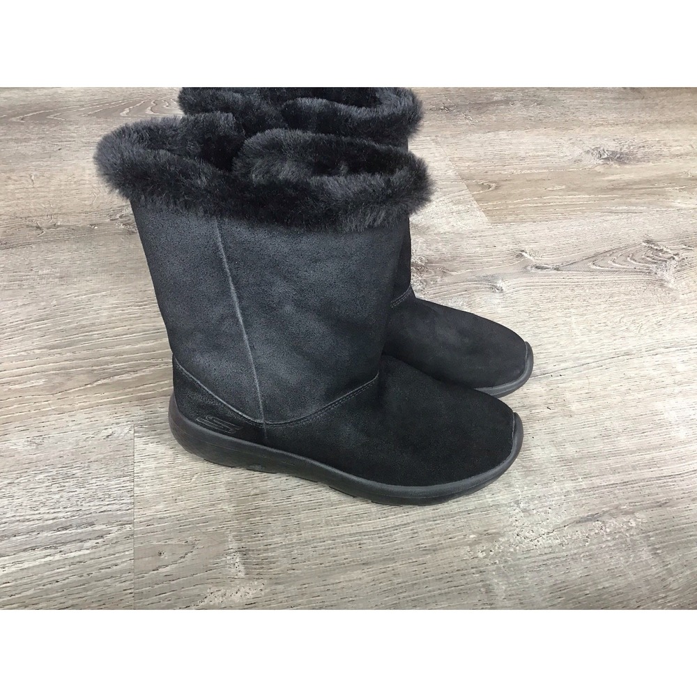 Skechers On The Go City 2 Womens Size 9.5 Cozy Vibe Suede Fur Boots 14633